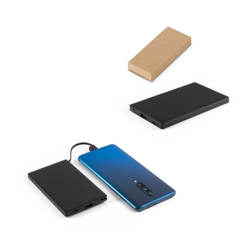 WIGNER. Power bank 4.000 mAh wykonany w ABS pochodzącego z recyklingu (100% rABS), czarny 97163-103