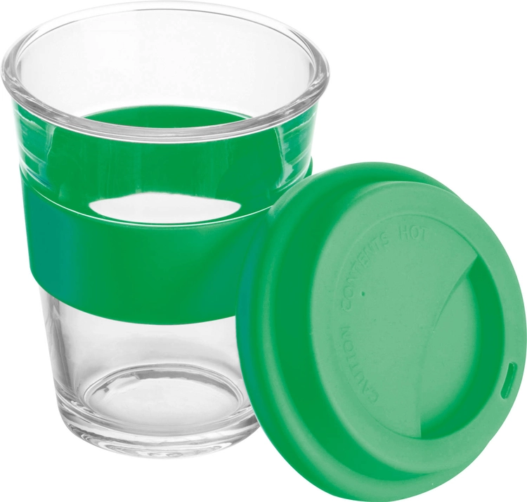 Kubek szklany z pokrywką 300 ml AMANDA