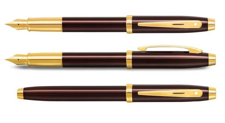 9370 Pióro wieczne Sheaffer kolekcja 100, brązowy, wykończenia w kolorze złotym
