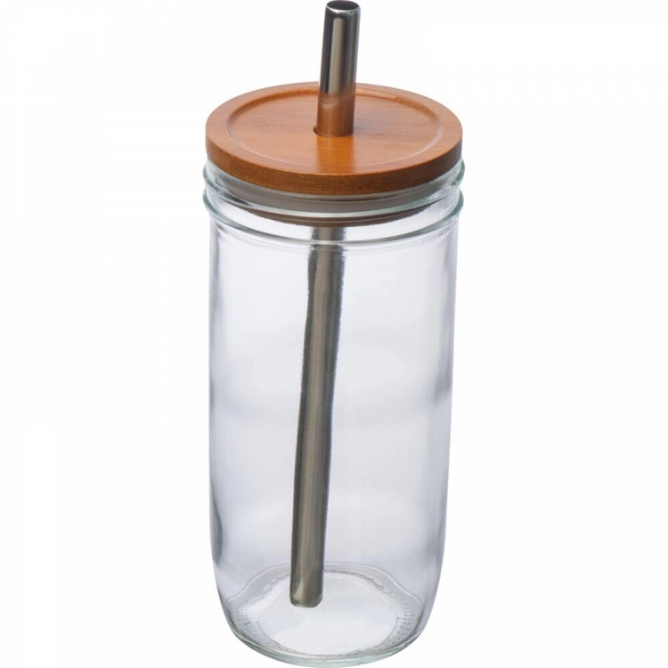 Szklanka z pokrywką i słomką 650 ml BENEDYKT