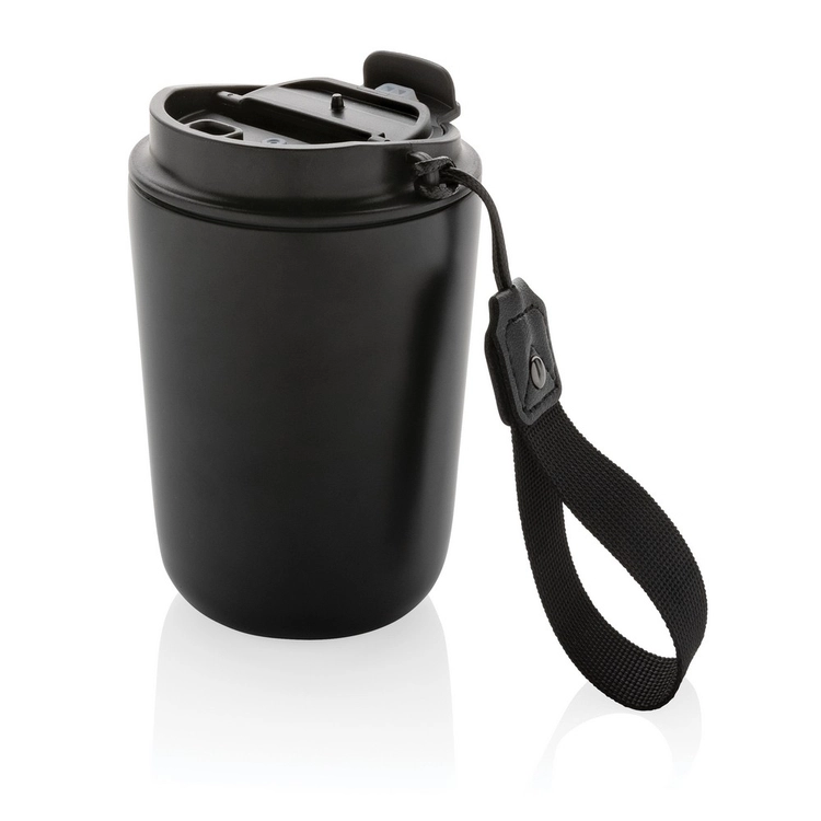 Kubek termiczny Cuppa 380 ml – stal nierdzewna z recyklingu, czarny, szczelny