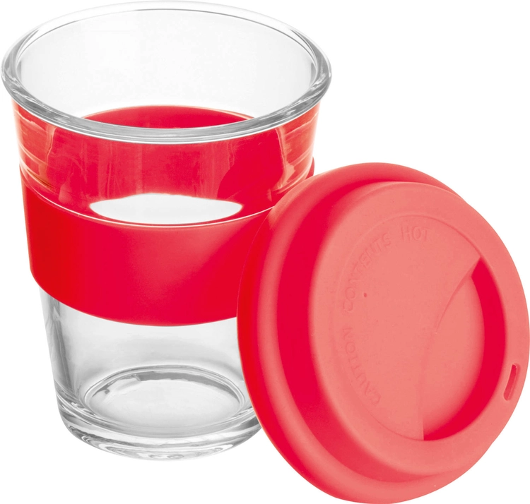 Kubek szklany z pokrywką 300 ml AMANDA