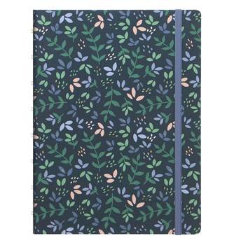 Notebook fILOFAX Garden A5 blok w linie, ciemnoniebieski w kwiaty, motyw Dusk, wielokolorowy filofax-115114